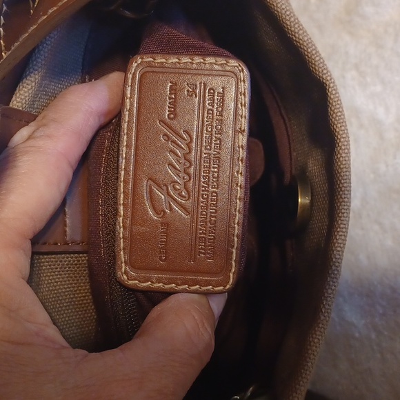 Fossil canvas bag no.054 over the shoulder handbag purse - Picture 4 of 8
